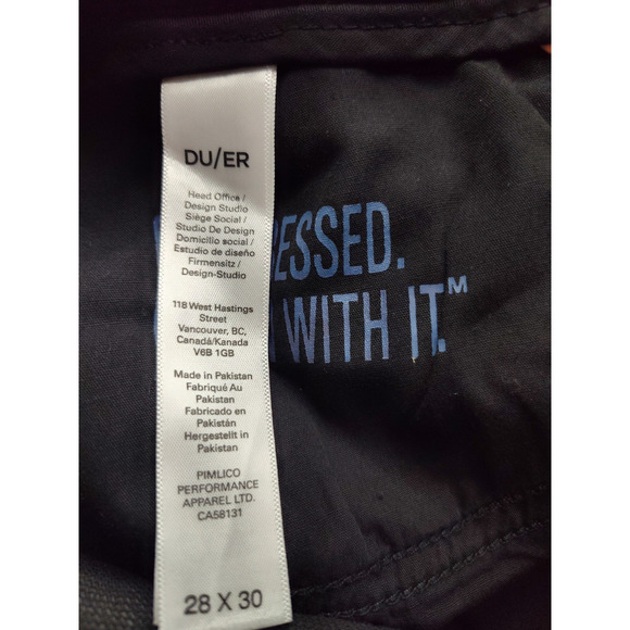 DU/ER No Sweat Slim Straight Pant Slate Men's Jeans Size 28X30 - Picture 5 of 9